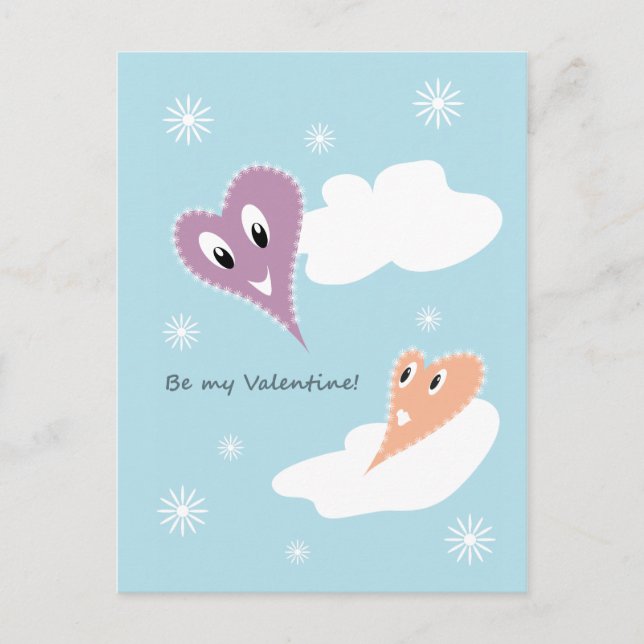 Seien Sie meine Valentine Postkarte (Vorderseite)