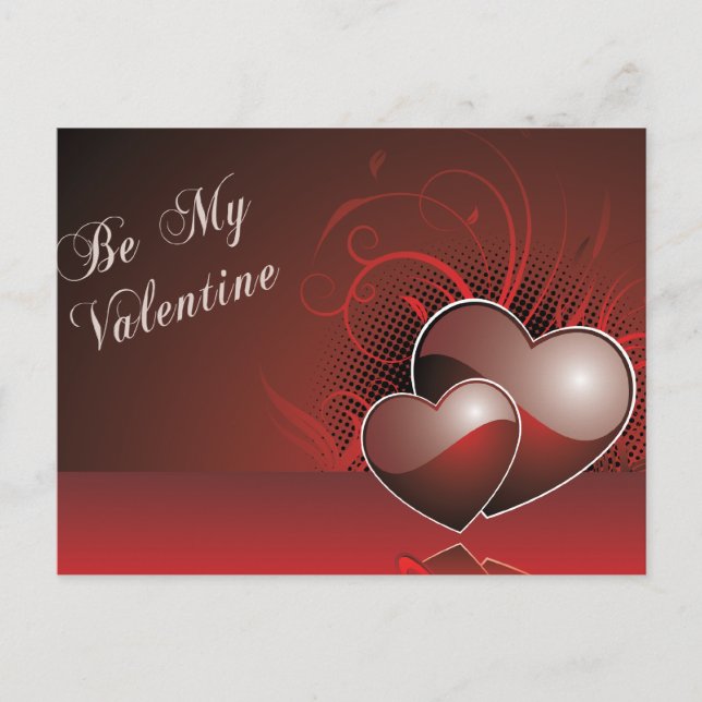 Seien Sie meine Valentine Red Valentine Postkarte (Vorderseite)