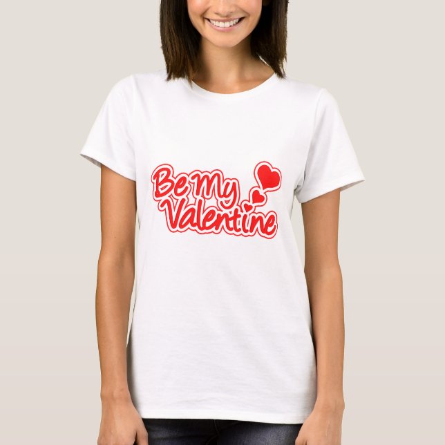 Seien Sie meine Valentine rot & weiß Grafik Frauen T-Shirt (Vorderseite)