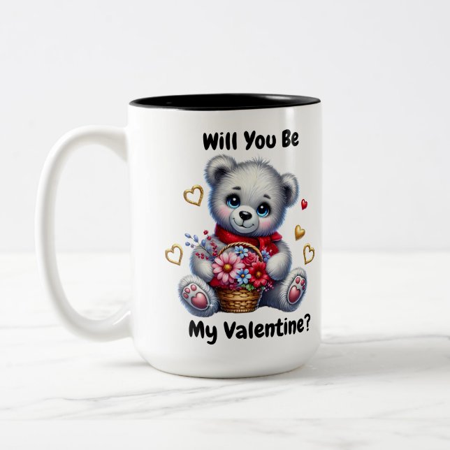 Seien Sie meine Valentine-Tasse Zweifarbige Tasse (Links)