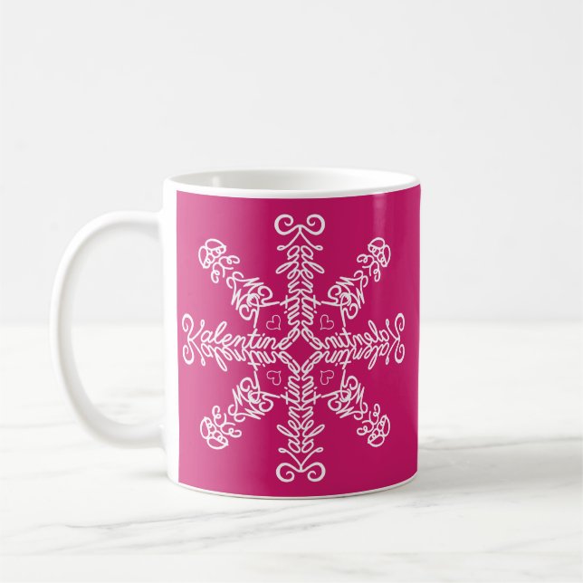 Seien Sie meine Valentine versteckte Worte Kaffeetasse (Links)