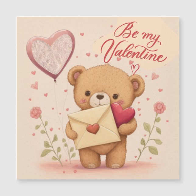 Seien Sie meine Valentineinladung Magneteinladung (Vorderseite)