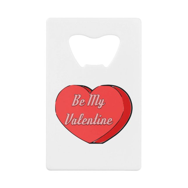 Seien Sie meine Valentinen Herzkadine Zeichnend Geldbeutel Flaschenöffner (Vorderseite)