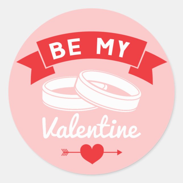 Seien Sie meine Valentinerringe Runder Aufkleber (Vorderseite)