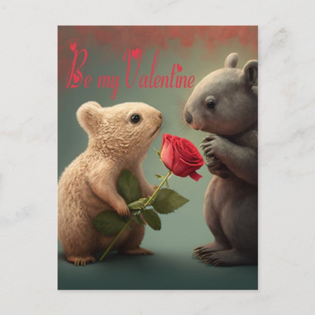 Seien Sie meine Valentinkarte Postkarte (Vorderseite)