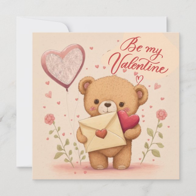 Seien Sie meine Valentinskarte Einladung (Vorderseite)