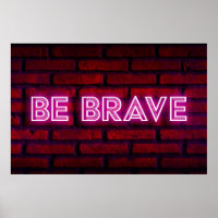 Seien Sie mutig inspirierende Zitat Neon-Effekt-Te