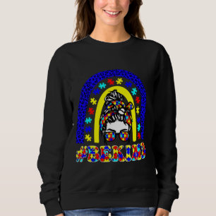 Seien Sie nett Autismus Bewusstsein Rainbow Messy  Sweatshirt