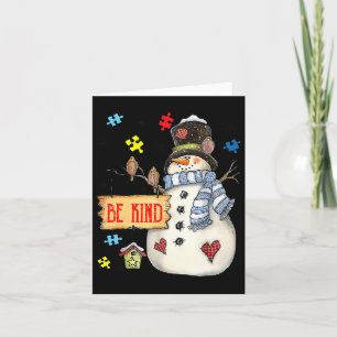 Seien Sie nett Snowman Puzzle Autismus Bewusstsein Karte