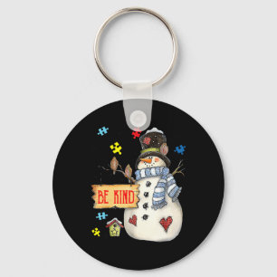 Seien Sie nett Snowman Puzzle Autismus Bewusstsein Schlüsselanhänger