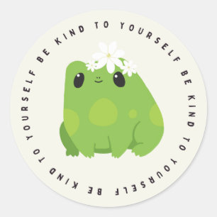 Seien Sie nett zu Ihnen selbst, Kawaii Frog, Gesch Runder Aufkleber