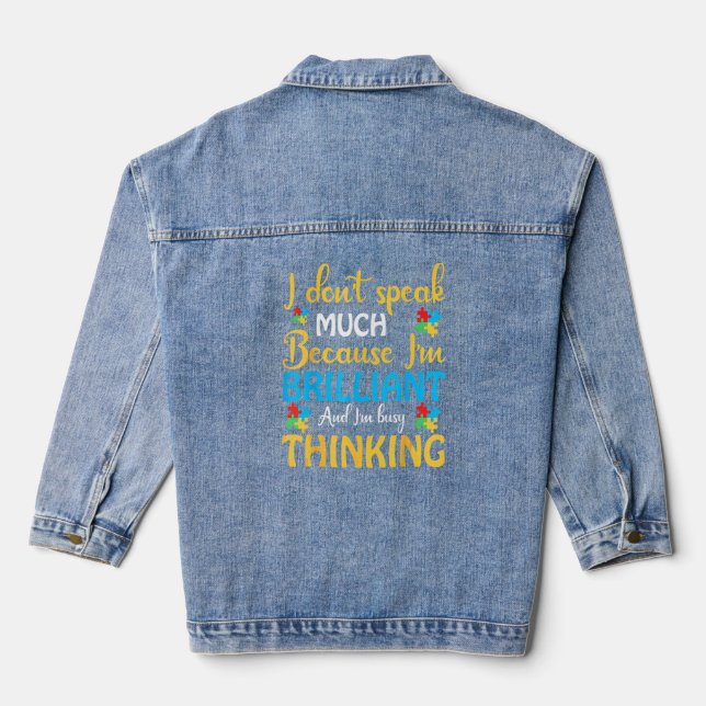 Seien Sie nette Autismus Bewusstsein Rainbow Trend Jeansjacke (Rückseite)