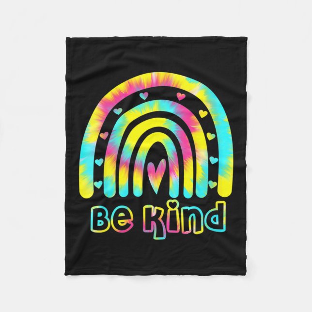 Seien Sie nette Gefärbte Krawatte Rainbow Kindness Fleecedecke (Vorderseite)