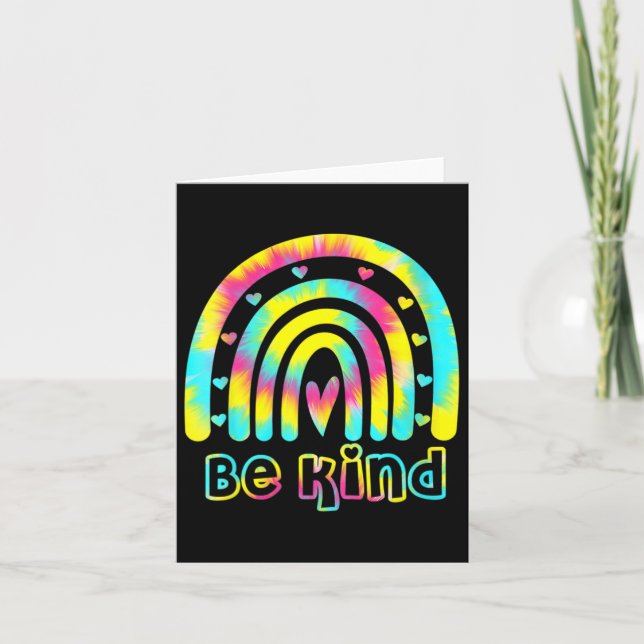 Seien Sie nette Gefärbte Krawatte Rainbow Kindness Karte (Vorderseite)