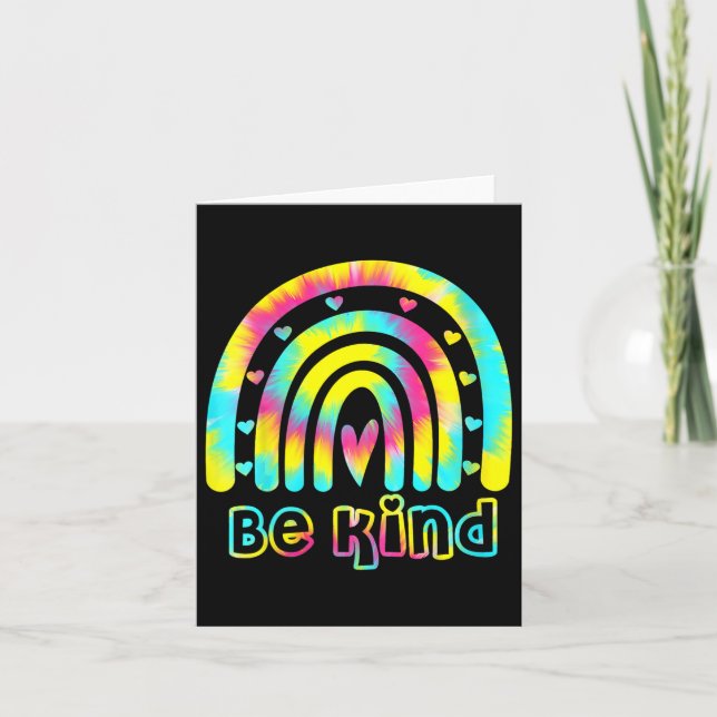 Seien Sie nette Gefärbte Krawatte Rainbow Kindness Karte (Vorderseite)