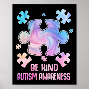 Seien Sie nette Puzzleteile Gefärbte Krawatte Auti Poster