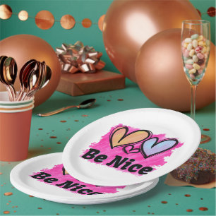 Seien Sie nette Wasserfarbenherzen Pappteller