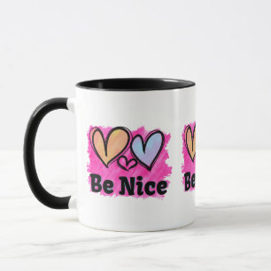 Seien Sie nette Wasserfarbenherzen Tasse