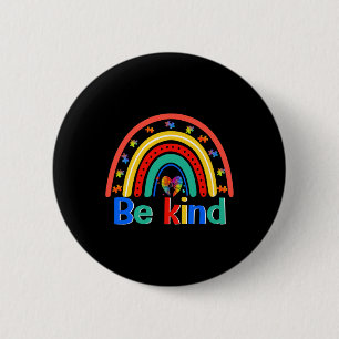 Seien Sie netter Rainbow-Kindness Inspiration Auti Button