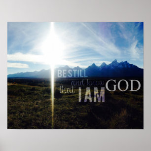 Seien Sie noch und wissen Sie, dass ich Gott bin Poster
