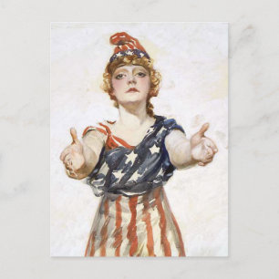 Seien Sie Patriotic Vintage Poster Postkarte