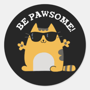 Seien Sie Päw-einige lustige Phantastische Katze P Runder Aufkleber
