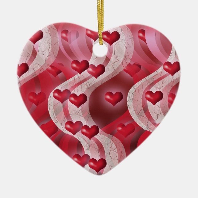 "Seien Sie rote Herzdekoration meines Keramik Ornament (Vorne)
