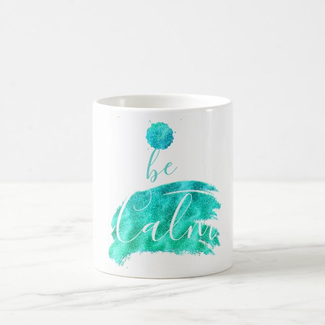 Seien Sie ruhig beruhigende Affirmation typografie Kaffeetasse (Mittel)