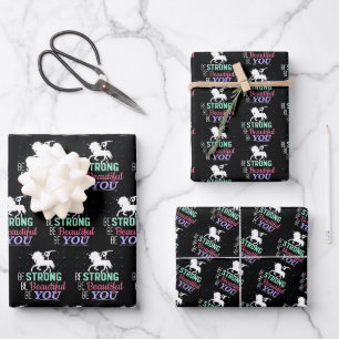 Seien Sie schön - Gymnastik Einhorn Geschenkpapier Set