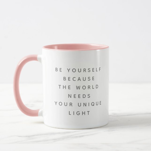 Seien Sie selbst einzigartig Light Sprichwort Grau Tasse (Links)