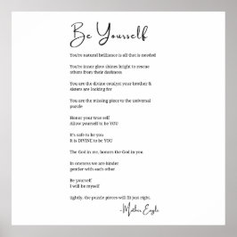 Seien Sie selbst Gedicht Schwarz-weiße Wandkunst D Poster