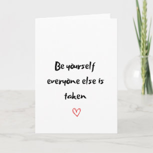 Seien Sie selbst inspirierende Minimalistische Kar Karte