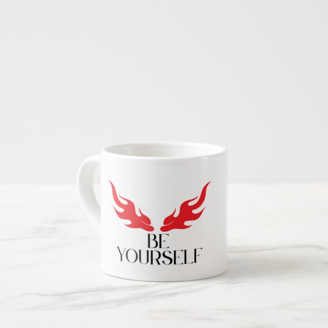 Seien Sie selbst - Minimalistisches Angebotsdesign Espressotasse (Vorderseite Links)