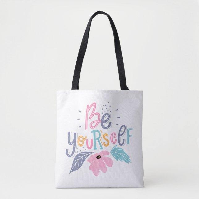 Seien Sie selbst | Pastell - Blume Tasche (Vorderseite)