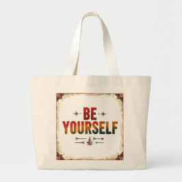 Seien Sie selbst | Vintage Rainbow-Typografie Jumbo Stoffbeutel