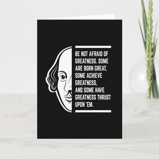 Seien Sie sich nicht vor einem Zitat von Shakespea Karte (Vorderseite)