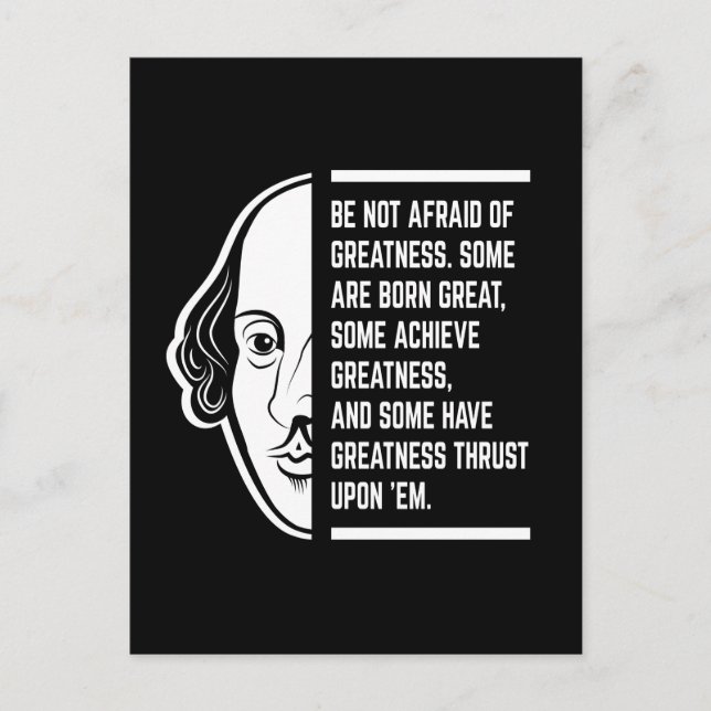Seien Sie sich nicht vor einem Zitat von Shakespea Postkarte (Vorderseite)