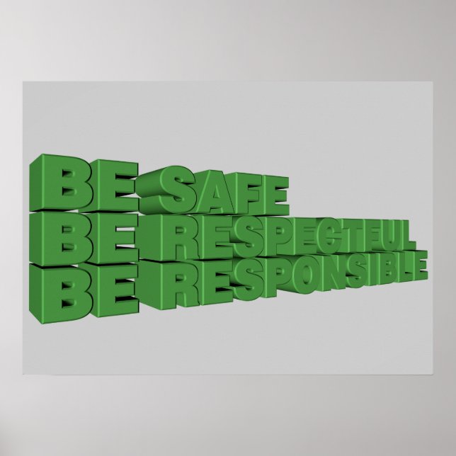 Seien Sie sicher, respektvoll und verantwortlich Poster (Vorne)