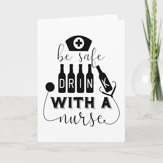 Seien Sie sicher, wenn Sie mit einer Krankenschwes Karte (Vorderseite)