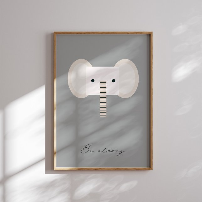 Seien Sie stark, Elefanten Kinder Affirmationsneut Poster (Von Creator hochgeladen)