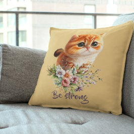 Seien Sie stark inspirierend und floralistisch Kissen