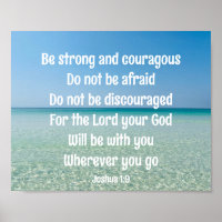 Seien Sie stark inspirierender Bibel Verse Beach