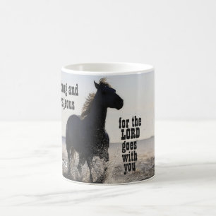 Seien Sie stark und mutig Bibelverse Deut 31 Pferd Kaffeetasse