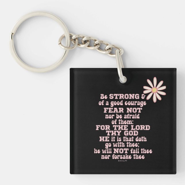 Seien Sie stark und mutig KJV Bible Verse Schlüsselanhänger (Vorderseite)