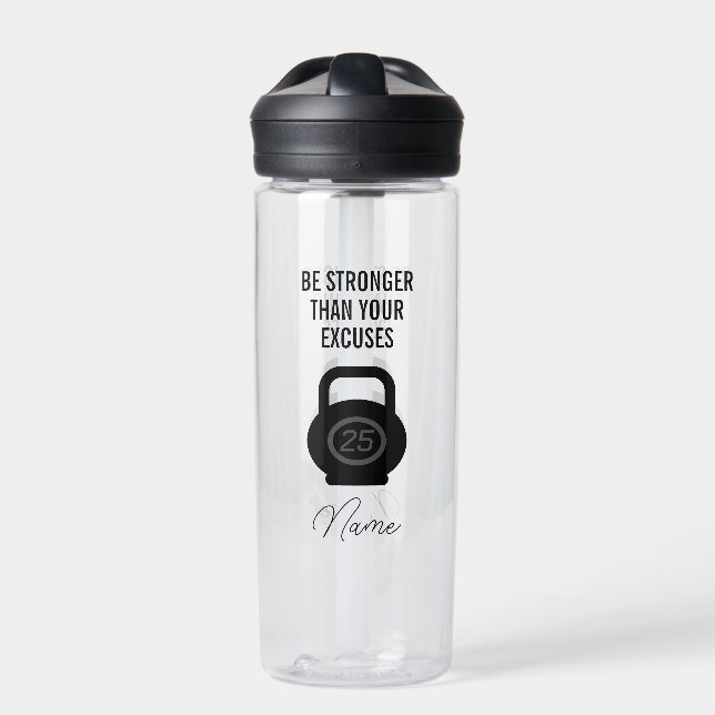 Seien Sie stärker als Ihre Ausreden für motivieren Trinkflasche (Vorderseite)