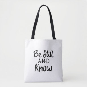Seien Sie still und kennen Gospel Grafik Kunst Tasche
