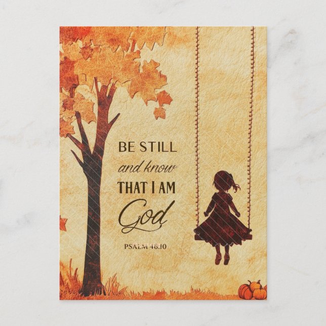 Seien Sie still und wissen ich bin Gott Bible Vers Postkarte (Vorderseite)