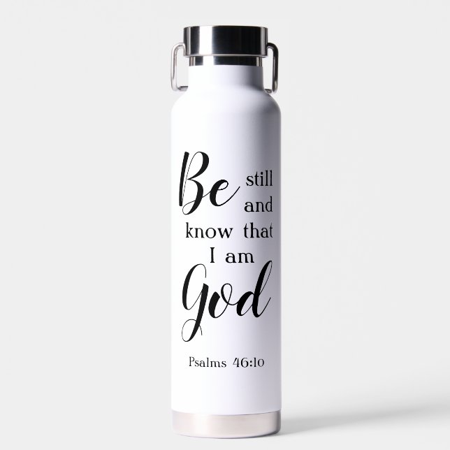 Seien Sie still und wissen | Personalisiert Name F Trinkflasche (Vorne)