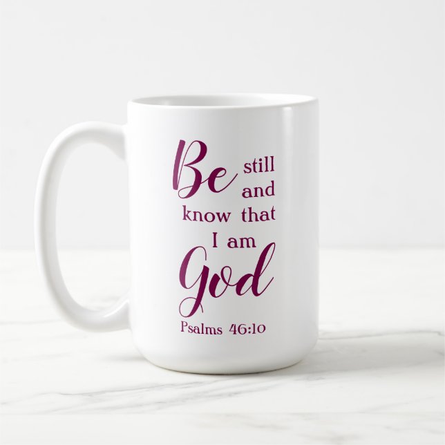 Seien Sie still und wissen | Personalisiertes Chri Kaffeetasse (Links)