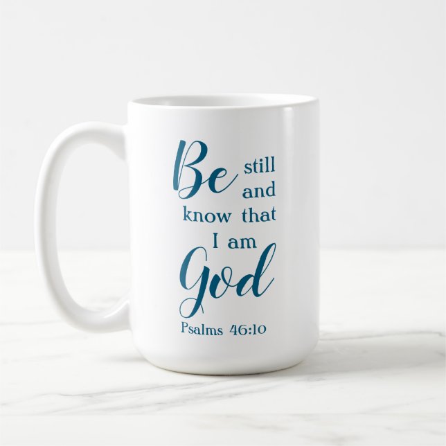 Seien Sie still und wissen | Personalisiertes Chri Kaffeetasse (Links)